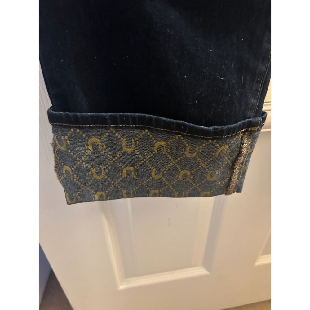 True Religion Becca Cuff Logo Jeans Oak Wash Size 28 Mid Rise Straight NWT $164 - Picture 6 of 8